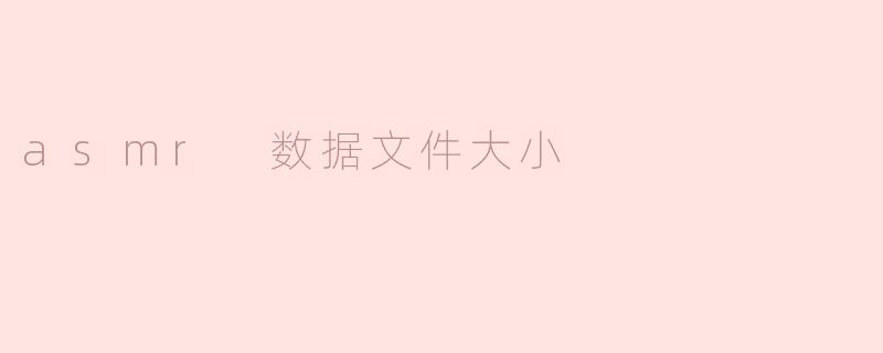 asmr 数据文件大小